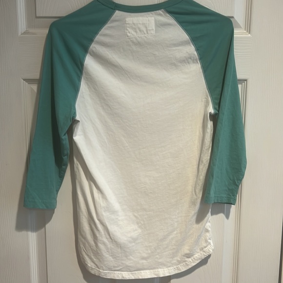 Express MEN XS extra small white green jersey tee 100% cotton NEW 90273 - Picture 2 of 3